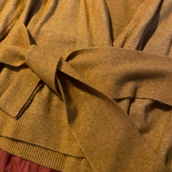 Veronica Beard Mustard Cardigan with Belt - Picture 3 of 5